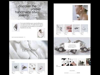 Zhevska jewelry homepage webdesign concept ecommerce homepage minimal shop ui uidesign ux web webdesign website