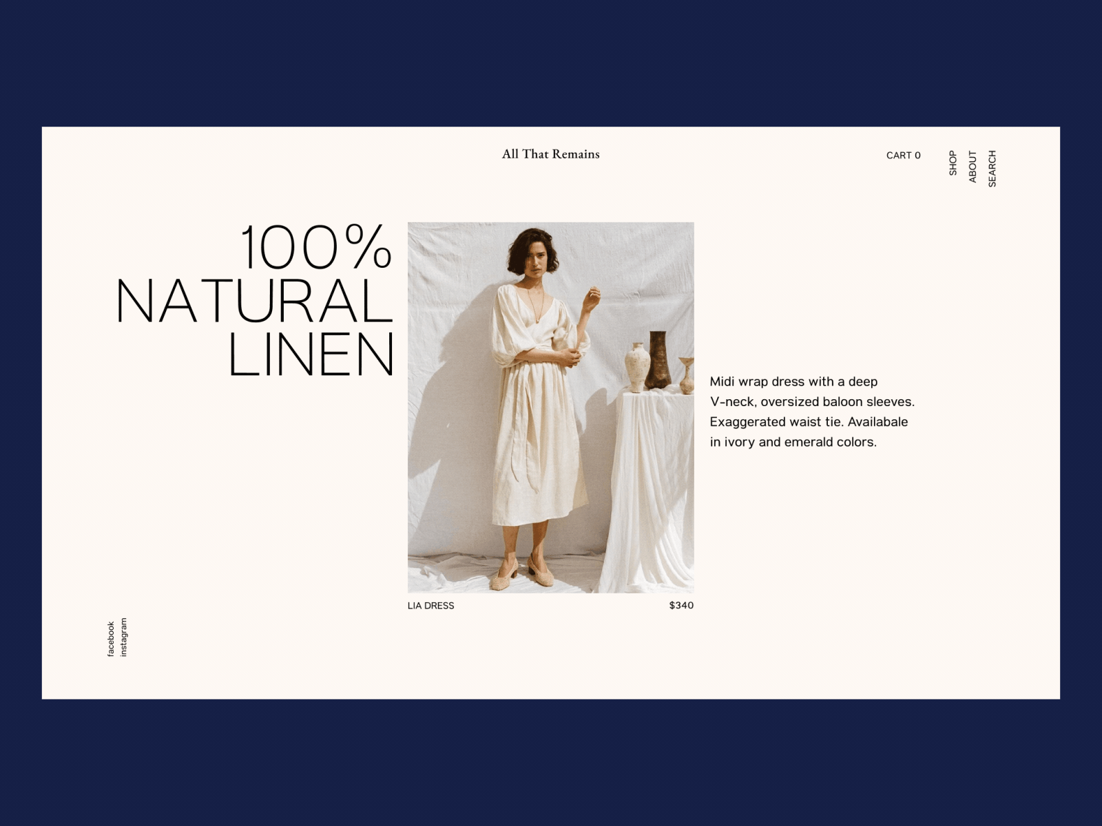 Web design concept for a fashion brand