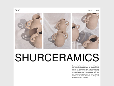 Website concept for a brand of handmade ceramics ceramics concept design layout minimal minimaldesign typography ui uidesign web webdesign website