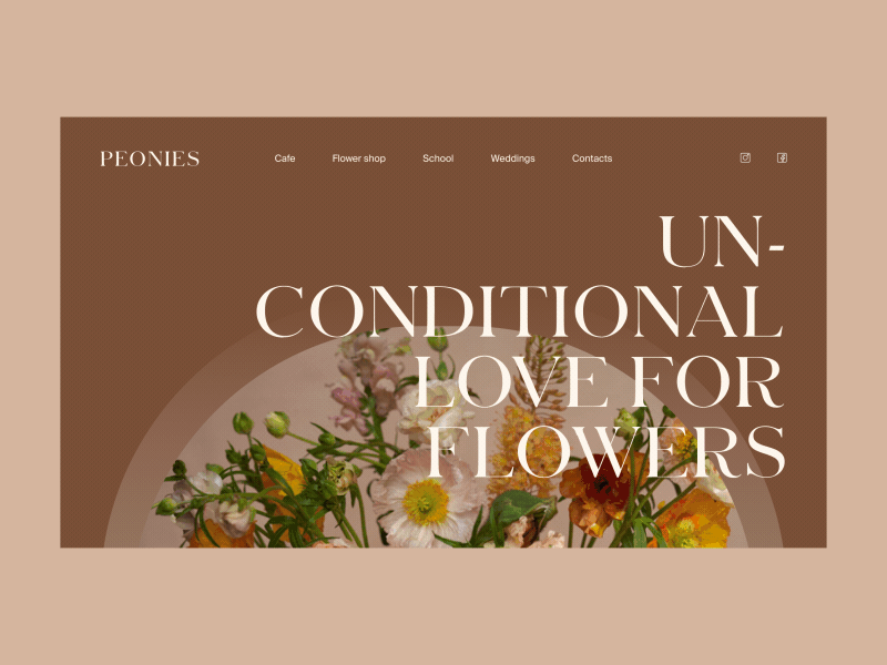 Peonies - Flower studio homepage animation design flowers homepage minimal photography scroll studio typography ui uidesign web webdesign website
