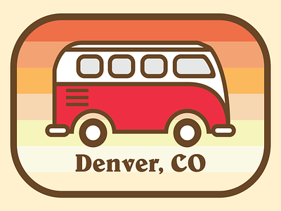 Denver, CO VW Bus camping colorado denver illustration logo sticker volkswagon vw bus