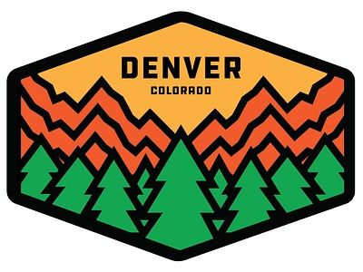 Denver Colorado Sticker boulder co colorado denver eldorado canyon flatirons garden of the gods green illustrated illustration lines mountains orange red red rocks rocks simple state park sticker