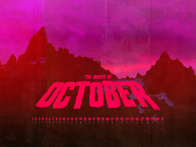 October 2013 b movie calendar download mountains typography wallpaper