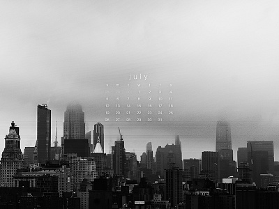 July 2020 4k black and white calendar download new york city nyc photograph skyline wallpaper