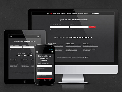 MakerBot Account account creation account system makerbot responsive ui ux web design work