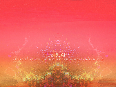 February 2014 abstract calendar download wallpaper watercolor