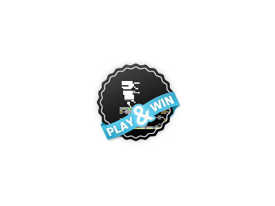 Play & Win ad badge button play win work