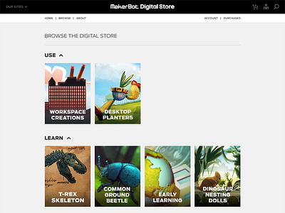MakerBot Digital Store - Browse browse digital store ecommerce makerbot store web design work