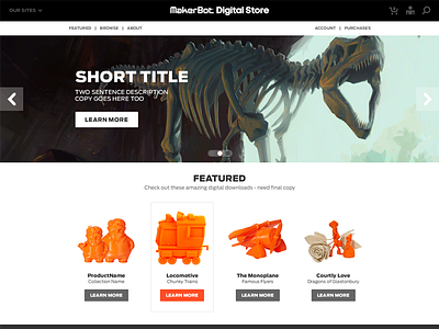 MakerBot Digital Store - Homepage V2 digital store ecommerce homepage makerbot store web design work