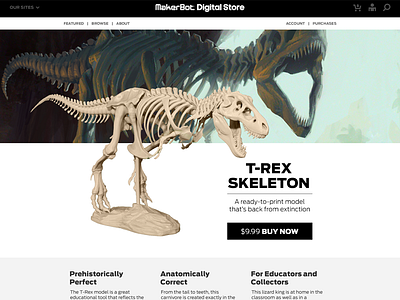 MakerBot Digital Store - Single Product digital store ecommerce makerbot store web design work