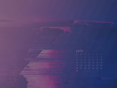 July 2022 4k abstract artwork calendar download glitch wallpaper