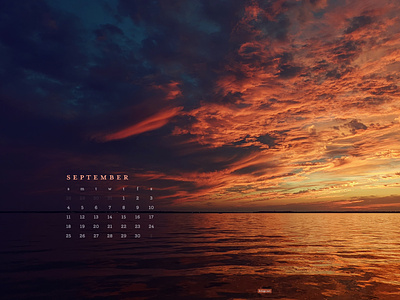September 2022 calendar clouds download google pixel 6 ocean photography sky sunset wallpaper