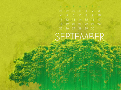 September Calendar calendar desktop calendar wallpaper drip drips futura grunge ornate september tree wallpaper