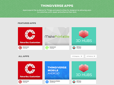 Thingiverse Apps - Browse