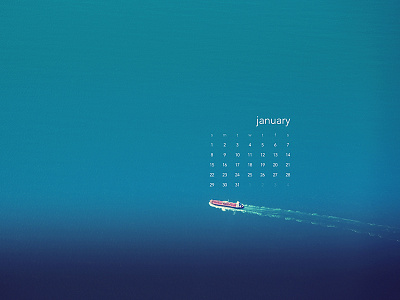 January 2017 boat calendar download minimal ocean wallpaper