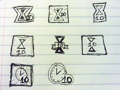 Icon Sketches clock hourglass icons power up sketch work in progress