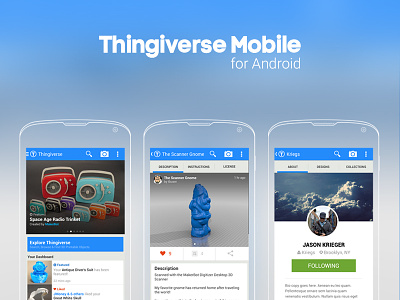 Case Study: Thingiverse Mobile for Android android case study mobile design thingiverse ui design ux design