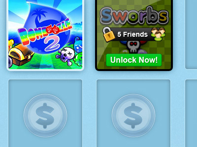 Game Listings concept facebook app listing thumbnails ui work