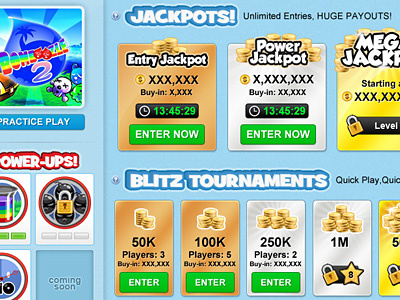 Game Page - Refresh concept facebook app game page listings tournaments ui work