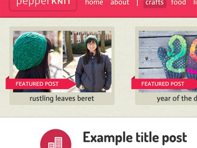 PK v3 - Concept header pepperknit website work in progress