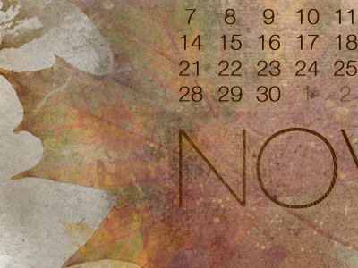 November Calendar (final) brown calendar desktop calendar wallpaper fall grunge helvetica leaf orange wallpaper