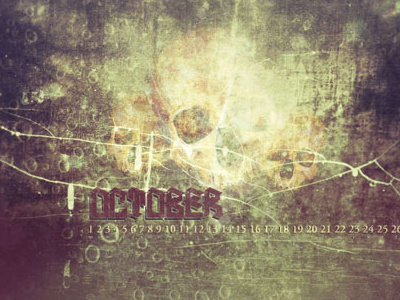 October 2012 calendar grunge october skull texture wallpaper