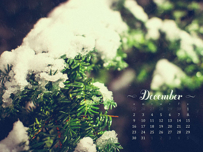December 2012 branch calendar freebie snow wallpaper