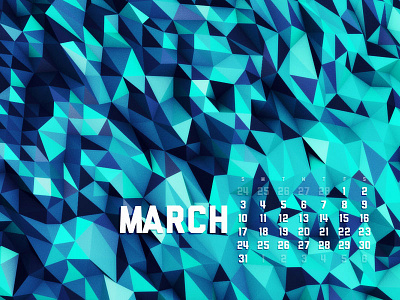 March 2013 abstract c4d calendar cinema 4d lost type co op low poly wallpaper