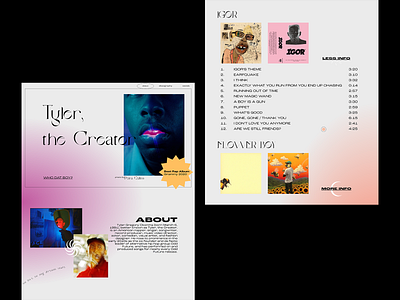 Tyler the Creator Web Concept branding design frontend gradients illustration tyler tyler the creator typography ui web design