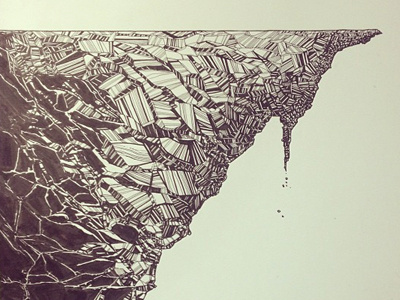 A cliff illo for a new poster... ink pen