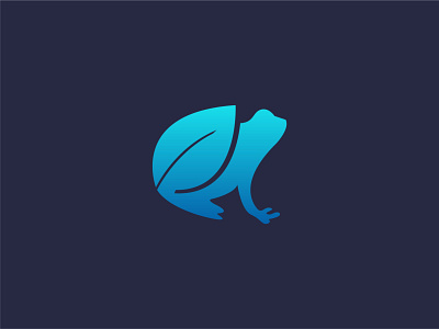 Frog & leaf logo frog gradient icon leaf logo logo for sale mark modern design modern logo simple logo symbol