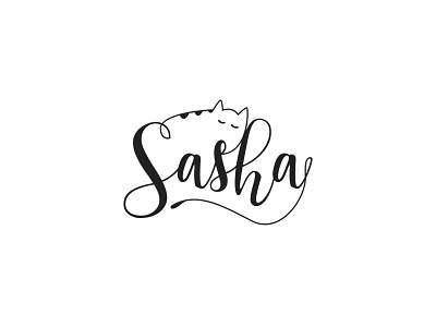 Sasha Cat logo animals black cat cat logo letter lettering logo logo for sale mark personal branding pet logo petshop symbol