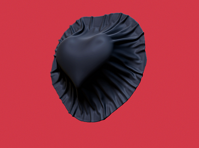 Heart on Fabric 3d 3d art 3d illustration marvelous designer zbrush
