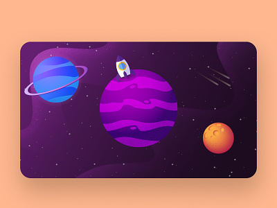 Space Illustration adobbe illustrator background digital illustration illustration login page planets spaceship ui vector art
