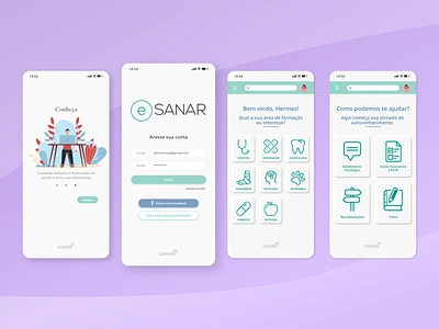 E-Sanar App adobe photoshop adobe xd design de experiencia de usuário high fidelity prototipo prototype sanar ui uidesign user experience user interfaces ux ux design