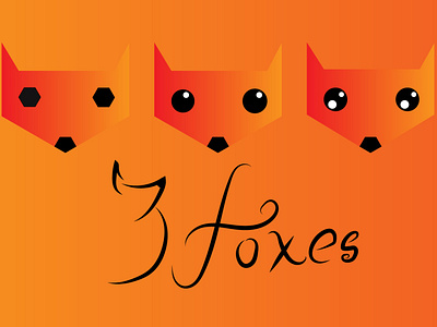 3 foxes design illustration