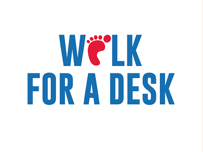 Walk for a Desk | Charity Walk branding charity event design identity illustration logo minimalist logo wordmark