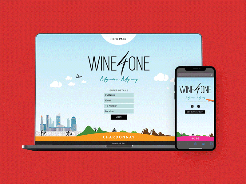 Wine4One | Website branding css3 design digital design html5 ui web design
