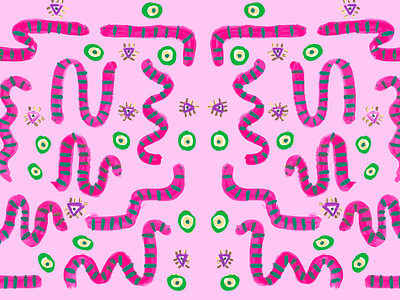 Fun Snakes acrylic art handmade illustration painting pattern pattern art patterndesign patterndesigner patterns snake