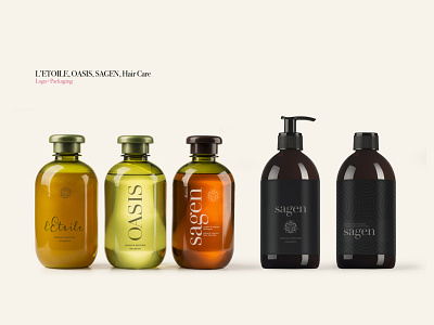 Sagen. L'Etoile. Oasis. Hair Care branding design logo design packaging typography