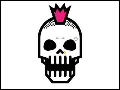 Skulls Music Series jewelry mohawk piercing pink punk skull