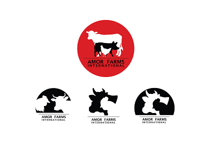 Amor farms international logos africa branding design farm illustration logo red uganda vector