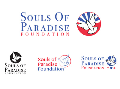 Souls of paradise logo for a non-profit organization blue branding design dove foundation illustrator logo logo design red