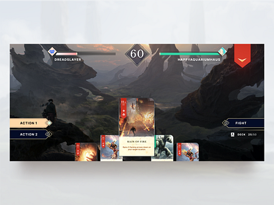 Battle Casters - In game battlefield card game design figma game game design in game magic mobile design ui ux video game