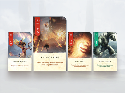 Battle Casters - Card Design card design card game design figma player card video game