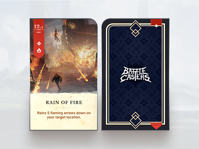 Battle Casters - Card Design card design card game design figma game game design magic player card vector video game