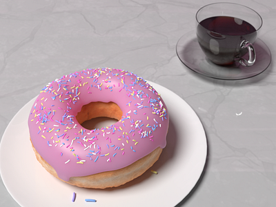 Snack Time 3d 3dmodeling b3d blender3d coffee design donut food furniture glass hdri kitchenware realism render