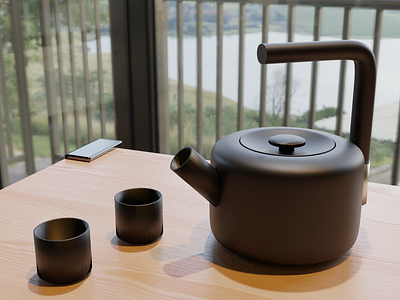 Tea Time 3d 3drendering b3d blender3d design food furniture hdri kitchenware material metal product realism render