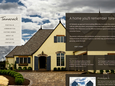 Tamarack Custom Homes web
