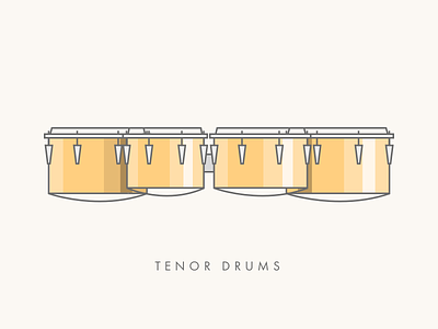 Tenor Drums (aka Quads or Quints) design drum drums graphic illustration line percussion quads tenor